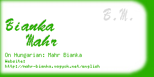 bianka mahr business card
